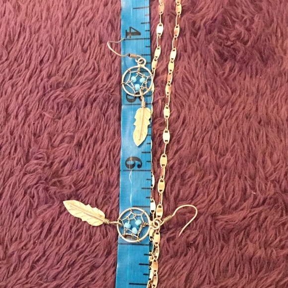 Vintage 925/Sterling Silver & Turquoise & Bone Necklace & Earring Set - Picture 12 of 15